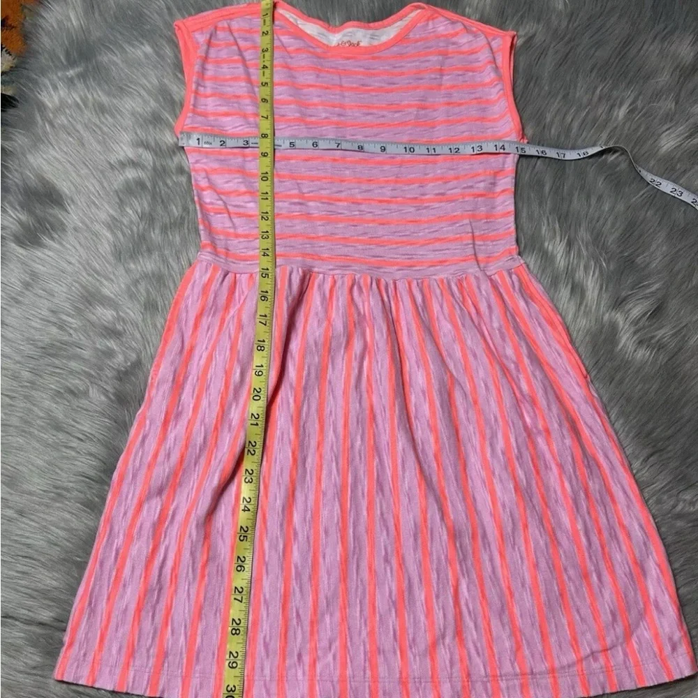 Cat & Jack Pink Neon Striped Dress Large 10/12